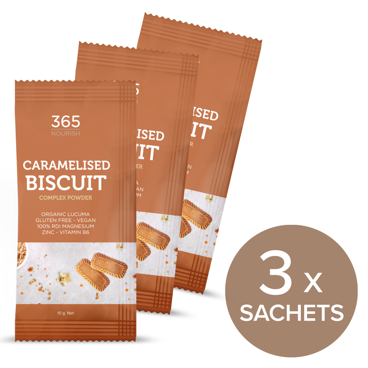 Caramelised Biscuit Magnesium Complex Powder 3x 10g Sample pack