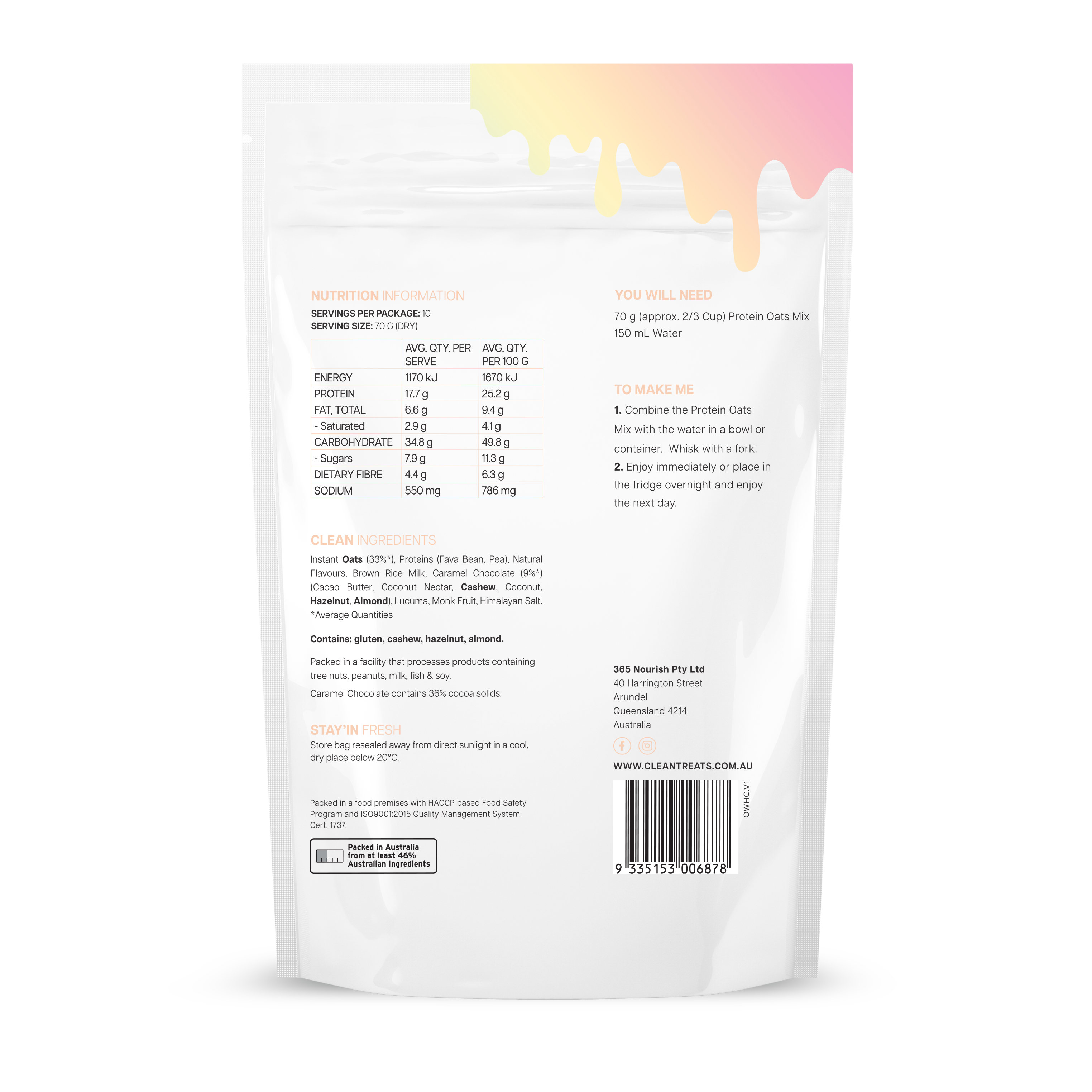 Ashy Bines Protein Oats White Chocolate 700g