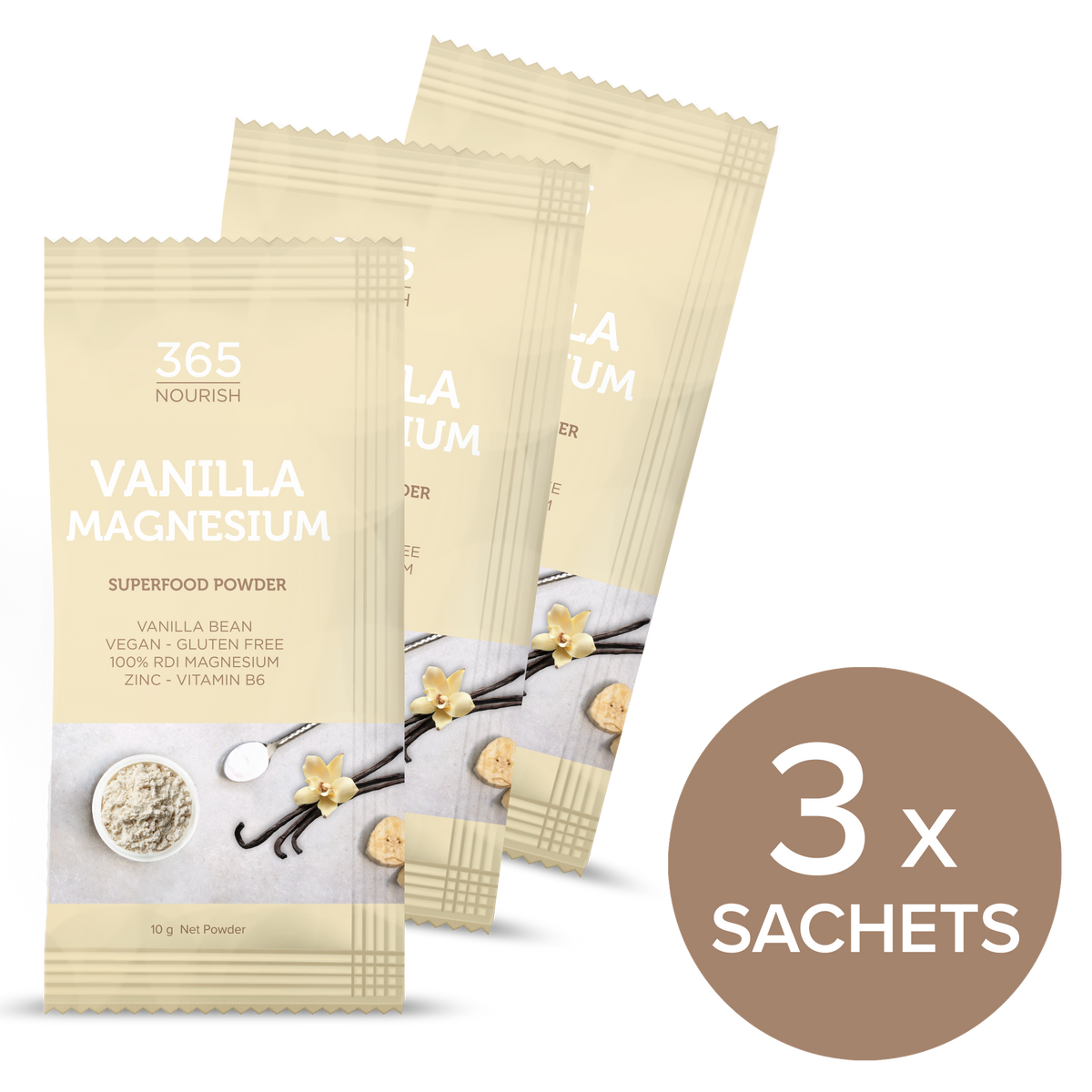 Vanilla Magnesium Complex Powder 3x 10g Sample pack
