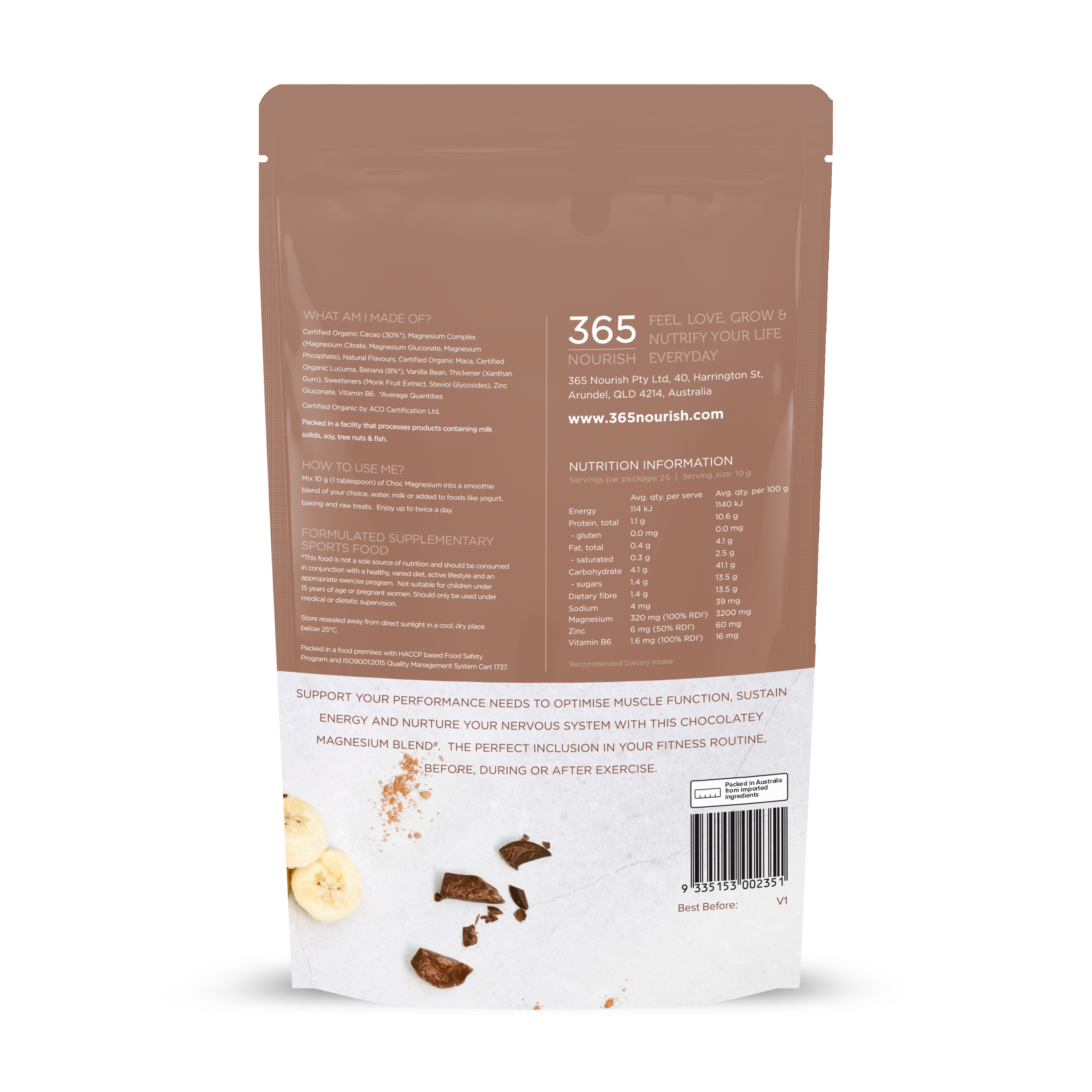 Chocolate Magnesium Complex Powder - 365 Nourish