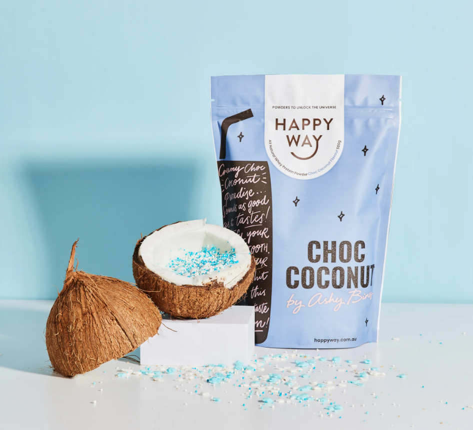 Happy Way Choc Coconut Whey Protein Powder 500g